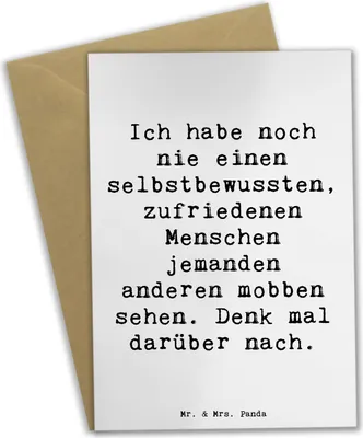 Produktbild von Mr. & Mrs. Panda neujahrskarte Spruch Mobbing bewältigen - Weiß - Geschenk, Selbstbewusstsein, einladungskarten, Grußkarte, weihnachtskarten, hochzeitskarten, Trost, Mut