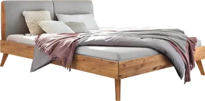 Produktbild von HASENA Bett Simone 25 Wildeiche natur Polsterkopfteil grau 180x200