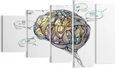 Produktbild von Bild auf Leinwand - Leinwandbild - Gehirn Bildung Experiment Illustration - 100x60cm - Wand Bild - Wanddeko - Leinwanddruck - Bilder - Kunstdruck - Leinwand bilder - Wandkunst - EG100x60-2975