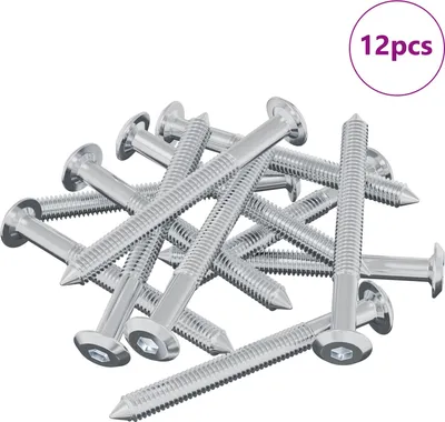 Produktbild von vidaXL Schraube 12 pcs Silber M6 x 60 mm Stahl