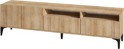 Image de Meuble TV en bois "Ross" - 180 x 35 x 52 cm - Chêne