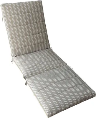 Immagine prodotto di Milani Home - cuscino per sdraio da giardino, King, a righe, sfoderabile idrorepellente, poliestere, tortora, 185 x 57 x 8 cm