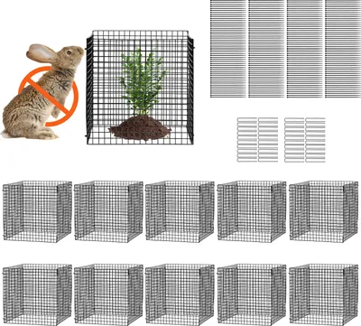 Zdjęcie produktu dla VEVOR 10-pak ochrony roślin przed zwierzętami, ochrona roślin z drutu drobiowego 12 x 12 cali, klatki na rośliny zewnętrzne, kwiaty i warzywa, środek odstraszający wiewiórki, 40 sztuk