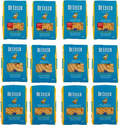 Produktbild von Testpaket Pasta De Cecco 100% Italienisch Nudeln 12x 500g + Italian Gourmet Polpa 400g