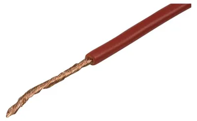 Productafbeelding van HELU KABEL H05V-K 1X1mm² RD (rood), enkeldradig, PVC, rood, AD 2,8mm, verpakkingseenheid: 100 meter, nominale spanning Uo/U: 300V/500V - 1 stuk