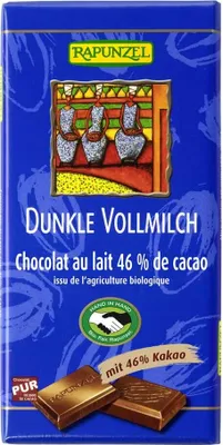 Zdjęcie produktu dla Rapunzel 1430245, Czekolada mleczna, 100 g, 2353 kJ, 566 kcal, 39,07 g, 42,7 g