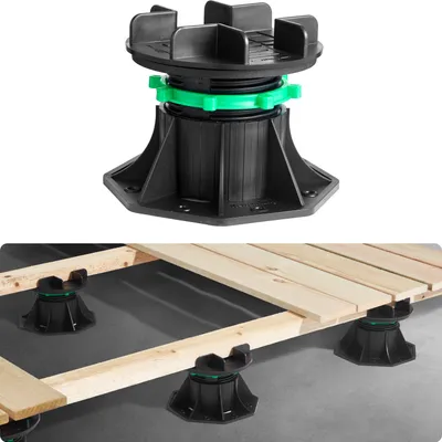 Obrázok produktu pre VEVOR podstavec výškovo nastaviteľný od 90 do 118 mm, 8 ks terasových ložísk, nosnosť 997,90 kg, nastaviteľná pätka, plastový podstavec dlažby, nosný trámový podstavec pre drevo, betón, kov