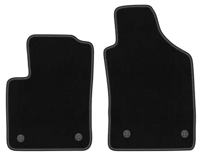 Productafbeelding van Velours voormatten voor Fiat 500 FL 2013-2019 (hatchback) – 2-delig, zwart, op maat – Wielganizator BASIC