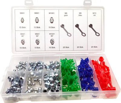 Image de Graisseurs Graisseurs Capuchons de protection Jeu de capuchons M6 M8 M10 0° 90° 130 pcs.