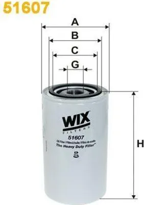 Produktbild von Ölfilter WIX FILTERS 51607 Anschraubfilter für RAM 3500 Extended Crew Cab Pickup (D2) für FODEN TRUCKS ALPHA für ERF ECM