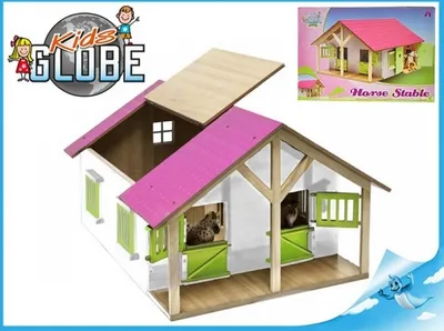 Produktbild von Kids Globe Bauernhof Pferdestall mit 2 Boxen und 1 Werkstatt 1:24 610168