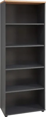Produktbild von Aktenregal, 75cm breit, graphit mit Eiche, MANRESA-36