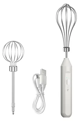 Produktbild von Elektrischer Hand-Schneebesen-Mixer, 3-Gang-Steuerung, wiederaufladbarer kabelloser Handmixer, tragbarer Mini-Schneebesen zum Kochen
