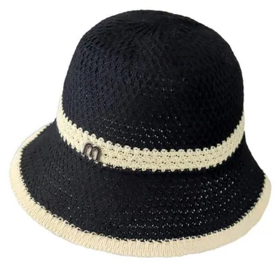 Immagine prodotto di Cappello da donna, modello Sonnenhut, in carta di paglia nera, taglia 52-56 cm, con protezione UV, pieghevole
