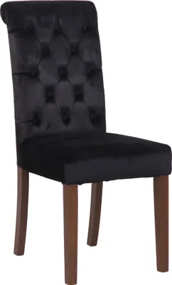 Produktbild von TPFLiving Esszimmerstuhl Lisbon Samt Gestell Kautschukholz braun schwarz