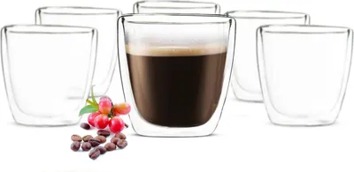 Produktbild von Sendez 6x90ml dvoustěnné sklenice na espresso Sklenice na kávu Termo sklenice Šálek na espresso
