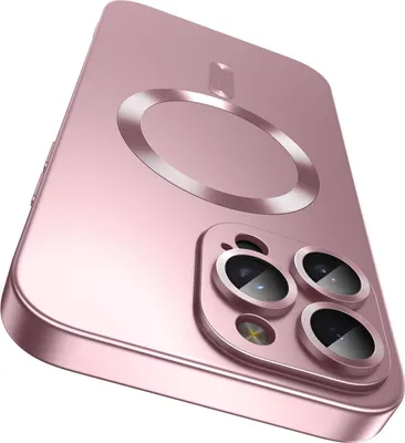 Immagine prodotto di Custodia magnetica per iPhone 16 Pro Max, custodia protettiva in silicone opaco con protezione dell'obiettivo, compatibile con MagSafe Rosa