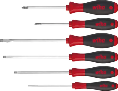 Image de Jeu de 6 tournevis Fente+PH softfinish lame ronde - WIHA - 07152
