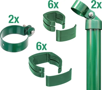 Produktbild von Alberts Zaunanschluss-Set für Wellengittertor an Schweißgitter Fix-Clip Pro, Höhe 153 cm, zum Einbetonieren, grün, 2er-Set