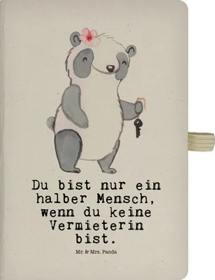 Produktbild von Mr. & Mrs. Panda Reisetagebuch Vermieterin Herz - Transparent - Geschenk, Tagebuch, Kladde, Notizbuch A5, Adressbuch