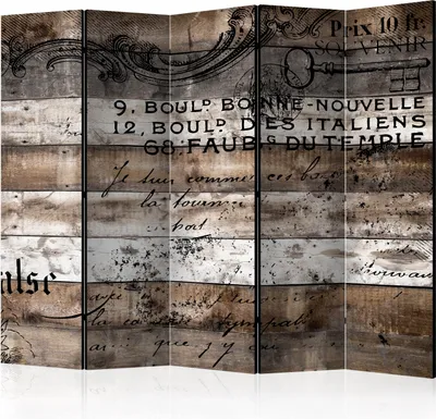 Image de Cloison acoustique rétro vintage Paravent photo 225 x 172 cm imprimé recto-verso sur toile non tissée Cloison en mousse acoustique Cloison espagnole Brise-vue Bureau à domicile Aspect bois f-C-0152-z-c