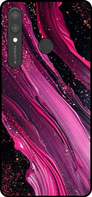 Immagine prodotto di Smartphonica Custodia per telefono adatta a Huawei P Smart (2019) con stampa in marmo - Custodia posteriore in TPU con design in marmo - Viola Rosa