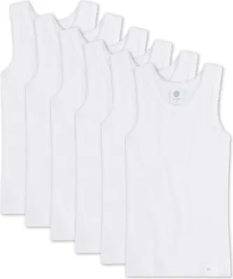 Produktbild von Sanetta Mädchen Unterhemd 6er Pack - Shirt o. Arme, Top, Organic Baumwolle, einfarbig Weiß 152