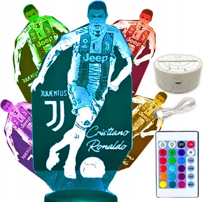 Immagine prodotto di Cristiano Ronaldo CR7 Juventus Luce notturna a LED per bambini + telecomando