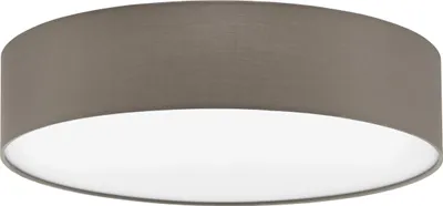 Produktbild von EGLO Deckenlampe Pasteri, 3 flammige Deckenleuchte Modern, Wohnzimmerlampe aus Textil und Kunststoff in Weiß, Taupe, Flurlampe Decke mit E27, Ø 57 cm