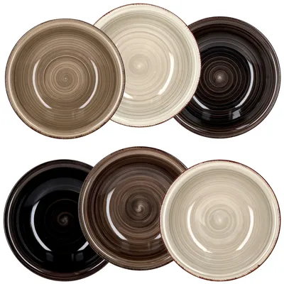 Produktbild von Mambocat Grey 6er Suppenteller Set I 6 Personen I 6 Grau-Töne Soup Bowl