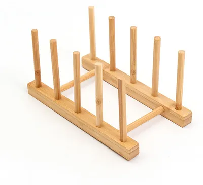 Produktbild von Bambusteller, Schüssel, Tasse, Buchablage, Abtropfgestell, Ständer, Topf, Deckelhalter, Geschirrschrank-Organizer, Gestell, Abtropfgestell, Aufbewahrungsgestell für Geschirr, Küchenorganizer
