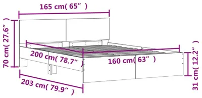 Produktbild von vidaXL Bettgestell mit Kopfteil und LED-Beleuchtung Räuchereiche