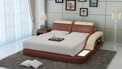 Productafbeelding van Luxe waterbed, tweepersoons, multifunctioneel bed, beklede waterbedden, 180x200 cm + USB-aansluiting