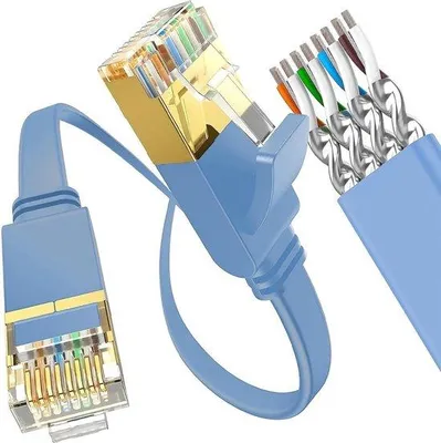 Zdjęcie produktu dla Kabel LAN Gigabit Cat.7, 1 m, do routera, modemu, gier i sieci