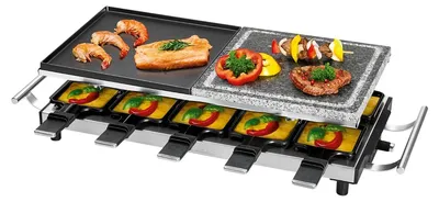 2in1 Raclette-Grill für 10 Pers., 1700 W, Edelstahl