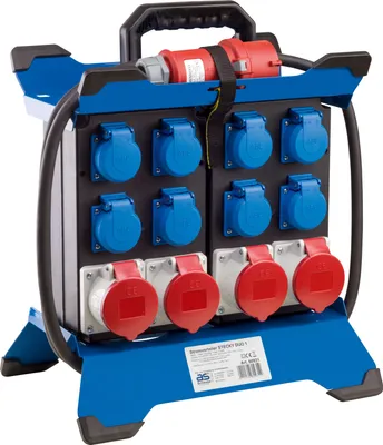 Produktbild von as-Schwabe Tragbarer Stromverteiler CEE 400V 16A auf 8x Schuko & 4x CEE IP44