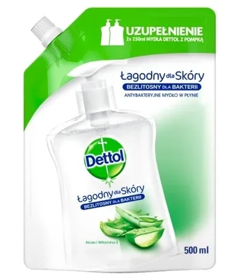 Produktbild von Dettol 3028712, Haut, Spender-Nachfüllseife, Antibakteriell, Feuchtigkeitsspendend, Aloe Vera, Vitamin E, 500 ml