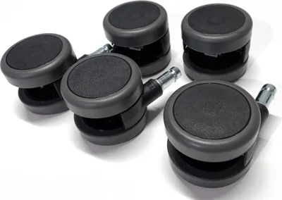 Produktbild von 5x Bürostuhlrollen 11mm Stift Ø60mm Rollen Stuhlrollen Hartbodenrollen Rollenset für Bürostuhl Hartböden und Teppich