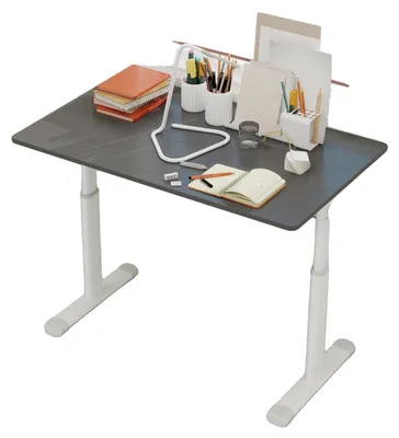 Produktbild von Stehschreibtisch, handbetrieben höhenverstellbar, kompaktes Design, Grau