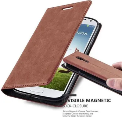 Produktbild von Cadorabo Hülle für Samsung Galaxy S4 Schutz Hülle in Braun Handyhülle Etui Case Cover Magnetverschluss