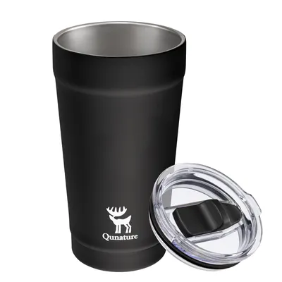 Immagine prodotto di Qunature Tazza da caffè in acciaio inox 480ml Tazza termica isolata per il tè, nero