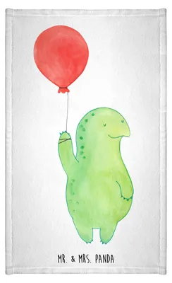 Produktbild von Mr. & Mrs. Panda Handtuch Schildkröte Luftballon - Weiß - Geschenk, Schildkröten, gäste wc, stoffhandtuch, Frotteehandtuch, Ballon, Klein, Motivationsspruch, Jahrmarkt