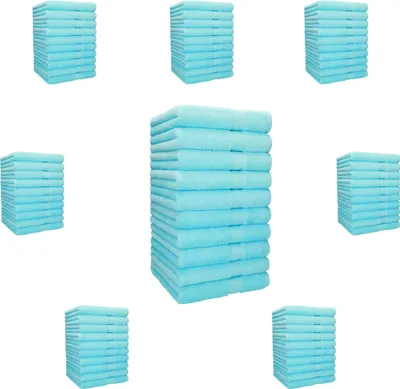 Produktbild von Betz Handtuch PALERMO - 80 Stück Handtücher 100% Baumwolle Größe 50 x 100 cm Hotel-Qualität Farbe - türkis