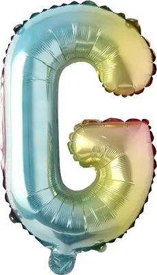 Produktbild von Folienballon Buchstabe G, regenbogen bunt, ca. 40 cm, für Luftbefüllung