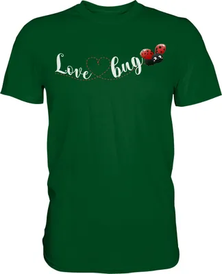 Produktbild von Marienkäfer Love Bug Insekten T-Shirt – Bottle Green / XL