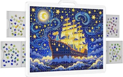 Image de Puzzle-Organizer - Plateau tournant pour puzzles avec 4 compartiments - 89 x 68,5 cm