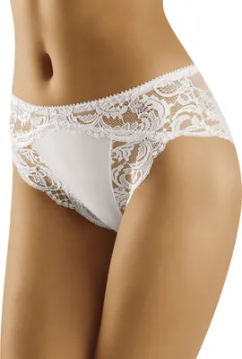 Produktbild von Wolbar Dame Slip Unterhose Spitze gemmustert Unterwäsche WB433 , weiß, M