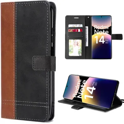 Image de Coque pour Xiaomi Redmi Note 14 Pro 5G, Protection 360 Degré Anti-Rayures Bicolore Marron