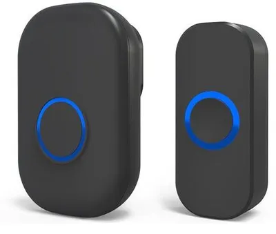 Productafbeelding van Een draadloze deurbel voor buiten gebruik - bereik tot 150 meter - waterdichte (IP44) elektronische deurbel - met blauwe LED - voor thuis