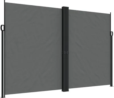 A retractable side awning is shown in a neutral setting.